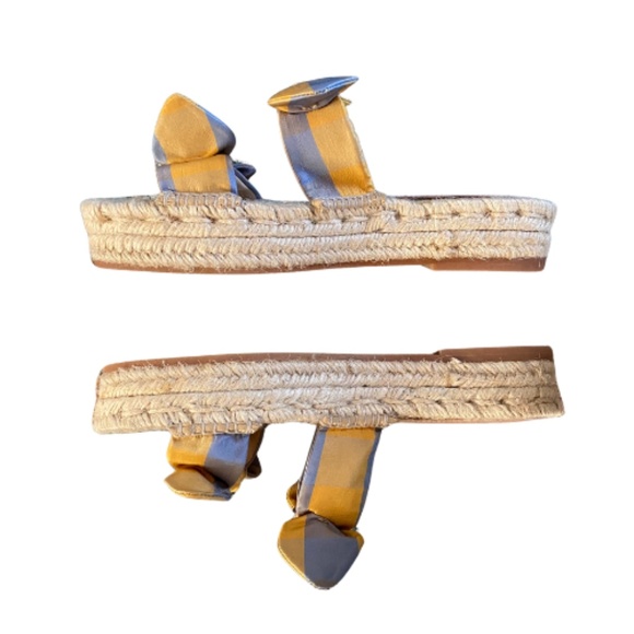 NEW LOEFFLER RANDALL Daisy Two Bow Espadrille Platform Sandal in Dandelion/Rain - Picture 6 of 7